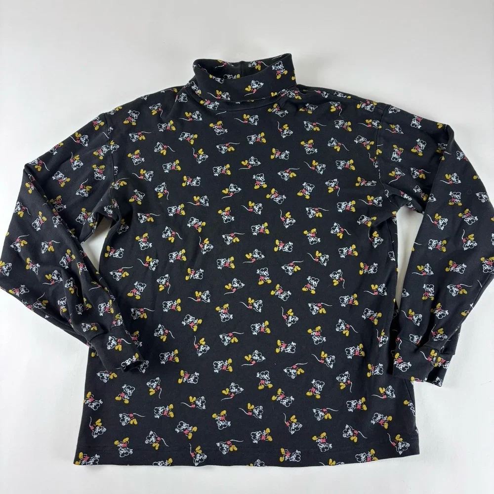 Vintage Disney Mickey & Co. Mickey Mouse All Over‎ Print Turtleneck Medium